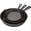 Best Selling Pre-seasoned Köche Set von drei Gusseisen Skillets